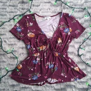 Persaya Purple Floral Blouse